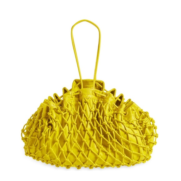 Simon Miller $495 NWT Large Scrunch Net Drawstring Bucket Market Bag Citron - Picture 4 of 10